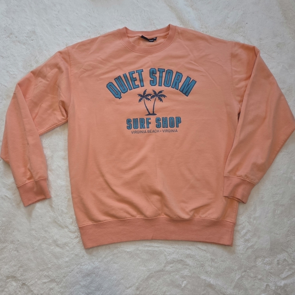 Quiet Storm Surf Shop Crewneck – Bright Orange XL